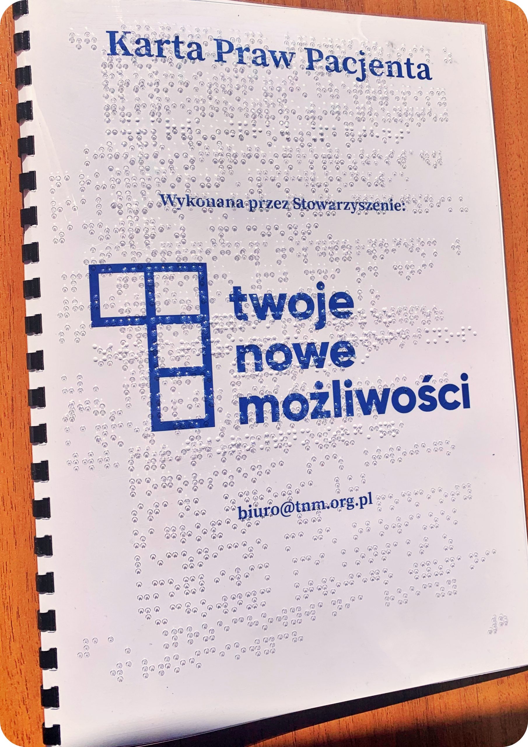 Karta Praw Pacjenta w przekładzie na alfabet Braille’a